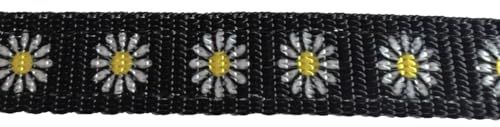 Nylon Foal Halter with Detachable 13" Catch - color: Black with Daisies