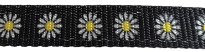Nylon Foal Halter with Detachable 13" Catch - color: Black with Daisies