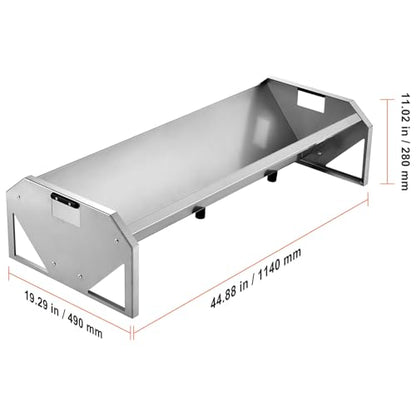 Happybuy Livestock Feeding Trough, 22 Gallon Capacity, 45" Hay Feeder, Heavy Duty Steel Livestock Trough, Galvanized Steel Sheep Feeder Trough Feeding up to 10 Goats for Horse Sheep Hog Farm Sheds Pen