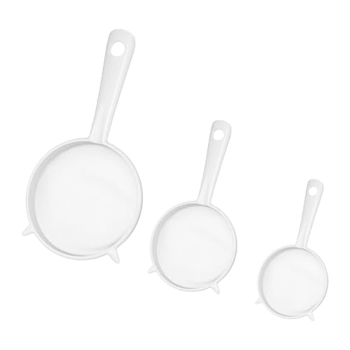 Plastic Mesh Strainer Set,4 Pcs Kefir Strainer Set Fine Sieve with Handle Plastic Non-Metal Sieve with Fine Mesh for Juice Yogurt Coffee Honey Milk Nut Milk with Handle