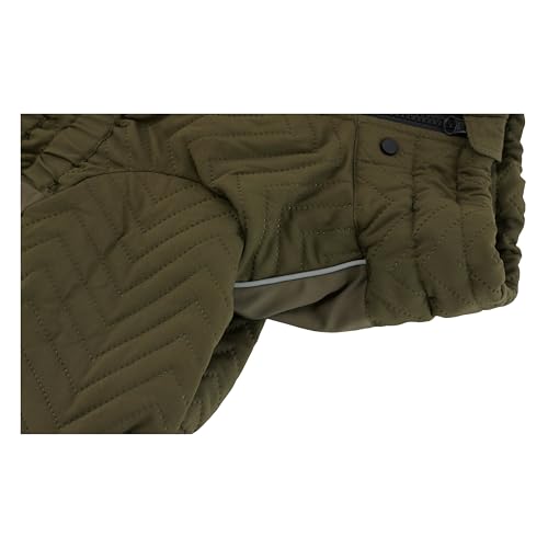 Warm Dog Coat Double Layers Dog Vest, 4 Legs Covered Windproof Waterproof Reflective, Olive S - color: Olive, size: S (back 11")