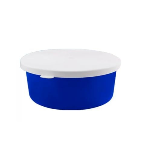 Correct Connect Large 2.9 Gallon Horse Feed Storage Bowl with Snap Lid, Stackable Horse Feed Container for Feed, Treats and Supplements, BPA Free Food Safe Bucket (Blue) - color: Blue