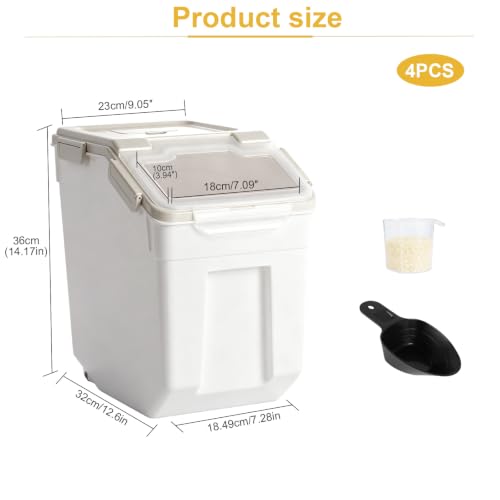 Saim 50lb Flour & Rice Storage Container Bin (4Pack Grey) - color: 4Pack 50lbs Grey