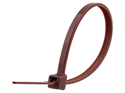 Secure 4 Inch Brown 18 lb Miniature Nylon Cable Tie - 100 Pack - color: Brown, size: 4 Inch