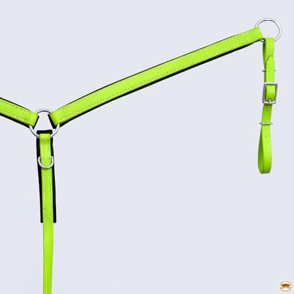 HILASON Western Horse Biothane Leather Breast Collar Tack - color: Lime Green & Black