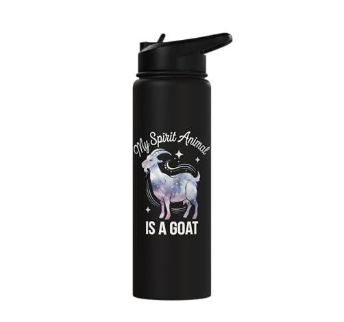 My Spirit Animal Is A Coat Cute Coat Pygmy Goat Farmer Stainless Steel Insulated Water Bottle - color: Black