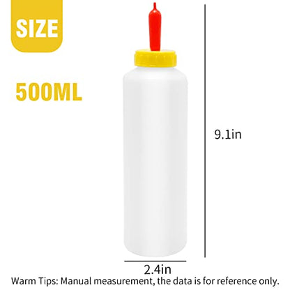 5 Sets 500ml Lamb Feeding Bottles for Lamb, Goat, Sheep - Farm Livestock Baby Milk Nursing Supplies
