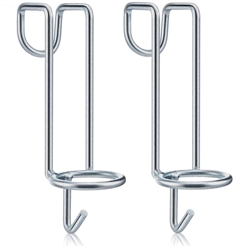 Hicarer 2 Pack Horse Feed Bucket Hooks Metal Water Holder Hanger, Silver - color: Silver