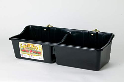 Little Giant® Portable Feeder with Divider | Livestock Feeder | Heavy Duty Mountable Feeding Trough for Livestock & Pets | Made in USA | 16 Quarts | Black - color: Black