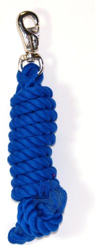 Hamilton 3/4" x 10' Cotton Horse Lead Rope with Bull Snap, Blue - color: Blue, size: 3/4" x 10'