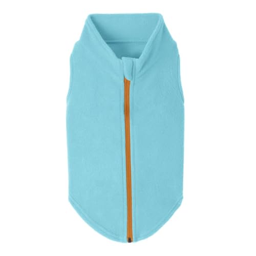 Gooby Zip-Up Fleece Dog Sweater, Turquoise, X-Small - color: Turquoise, size: X-Small chest (~11")
