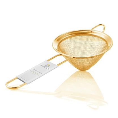 Homestia 304 Stainless Steel Fine Mesh Strainer, Sieve Sifter For Tea, Gold - color: Gold, size: 1PC
