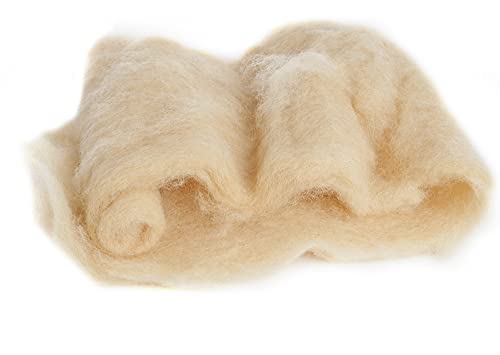 Maori Wool Carded Batting for Needle Felting, 3.5 oz, Apricot Orange - color: Apricot