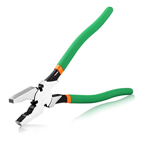 SPEEDWOX 11.5" Fencing Pliers Chain link fence Heavy Duty Square Nose Fence Pliers High-Leverage Fence Multi-purpose Fence Pliers Fence Pliers Tool Fence Cutter Staple and nail Puller Cutting Pliers - style: 11.5" Fence Pliers