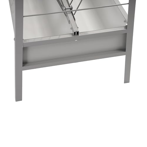 Pasture Hay Feeder 2 in 1 55 Gallon 59 in Livestock Feed Trough - color: Silvery