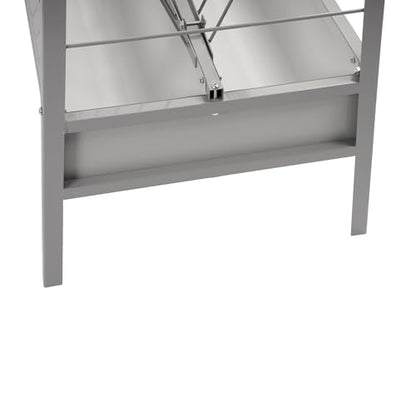 Pasture Hay Feeder 2 in 1 55 Gallon 59 in Livestock Feed Trough - color: Silvery