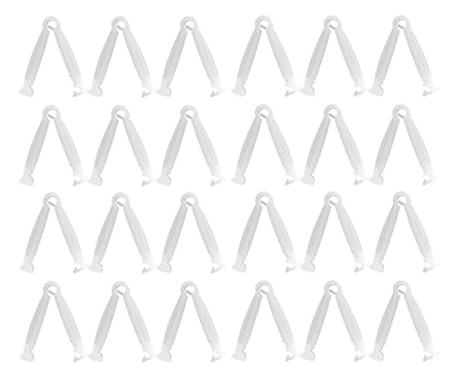 20 Pcs Disposable Umbilical Cord Clamp Birth Hemostatic Materials,Pig Umbilical Cord Clamp for Animals Puppy Kittens Cow Livestock Sheep,Home Birth Supplies kit, White, 1.77 Inch,Pet Midwifery Tools