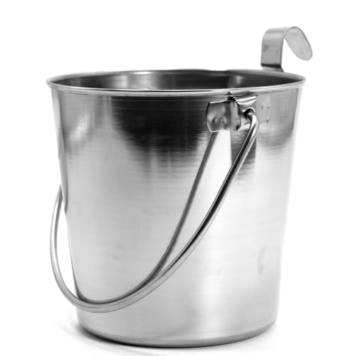 Jeffers Stainless Steel Hanging Pail with Handle & 1 Hook - 2 Quart