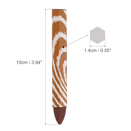 PATIKIL Lumber Marking Crayons, 6 Pack 4"x0.55" Hex Wax Tire Marker Crayons Light Brown - color: Light Brown