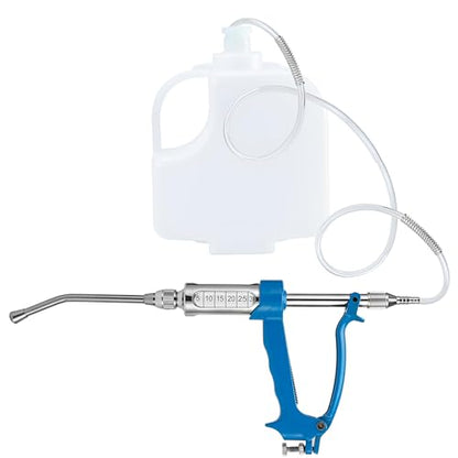30ml Adjustable Livestock Drench Gun for Goats, Sheep & Cattle - color: Blue, size: 30M LWith Kettle
