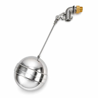 Stainless Steel Float Valve, 3/4" NPT Automatic Water Level Control Valve with 6" Float Ball, Adjustable Rod for Livestock Trough, Stock Tank, Water Tank, Pond, Farm Ranch Cattle Horse Goat