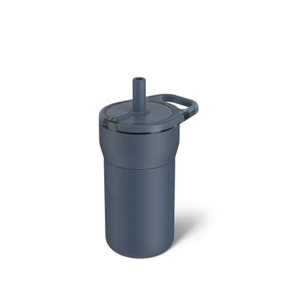 BrüMate Leap 12oz 100% Leakproof Kids Tumbler with Handle and Silicone Soft Straw | Drop Resistant Silicone Sleeve | For Kids 4+ | Insulated Stainless Steel | Cup Holder Friendly | (Nightfall Blue) - color: Nightfall Blue