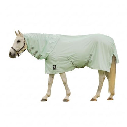 Equinavia Brisk Mesh Horse Fly Sheet with Neck Coverage, UV Protection - color: Misty Jade, size: 81 in