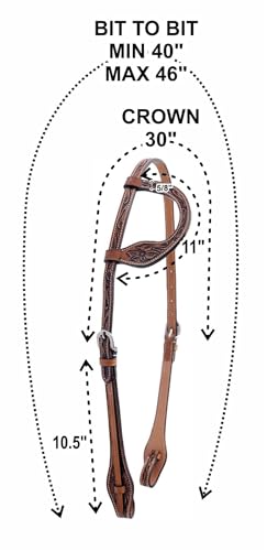 Majestic Ally Horse Headstall, Natural, Super Leather, Antique, Tooling, Quick Bit Change Single Ear Western Headstall - color: TAN