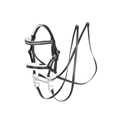 LeMieux Hobby Horse Double Bridle Black - Leather with Functional Buckes - Two Sets of Reins and Two Bits - Educational Toy - Suitable for Ages 8+