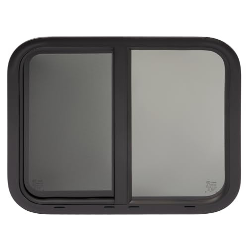 HECASA 1PC 24" W X 20" H RV Window Teardrop Horizontal Sliding RV Window | Replacement W/Net Screen & Trim Ring For Cargo Travel Trailer, Camper, Cargo Van - size: 24" W x 20" H