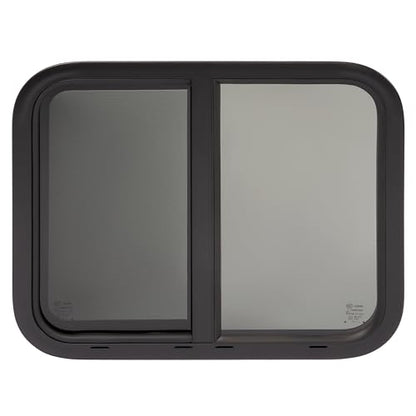 HECASA 1PC 24" W X 20" H RV Window Teardrop Horizontal Sliding RV Window | Replacement W/Net Screen & Trim Ring For Cargo Travel Trailer, Camper, Cargo Van - size: 24" W x 20" H