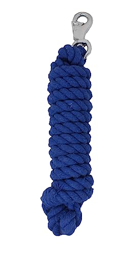 Horse 10' Soft Round Braided Cotton 5/8" Lead Rope with SS Bull Snap 605MI03RB - color: Royal Blue/Stainless