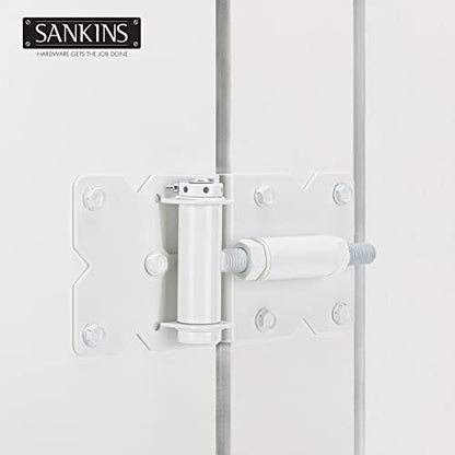 Self Closing Gate Hinges Heavy Duty, 90 Degree Adjustable, 4Pcs - color: White(2pcs)