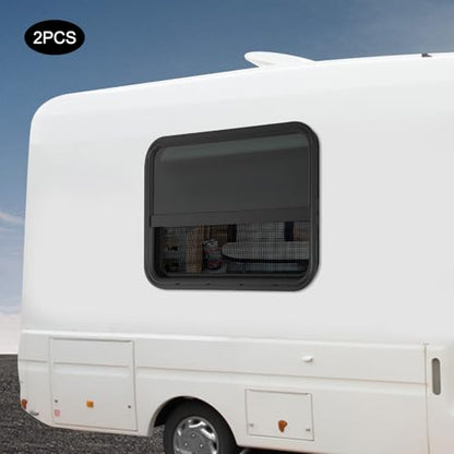 Vertical Sliding Black RV Window for Teardrop, Cargo, Horse Trailer, Marine Camper Window Replacement,30" Wide x 20" Tall, 2 Pack (30"x20") - size: 30"x20"