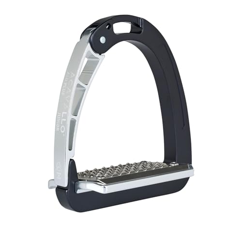 Acavallo Alupro Junior Stirrups, One Size, Black, Set of 2 - color: Black Grey