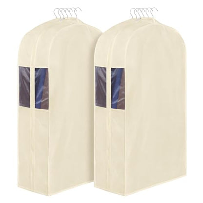 Univivi 40 Inch Cloth Garment Bags for Hanging Clothes 2 Pack, Beige - size: 40 Inch - 2 Pack - Beige