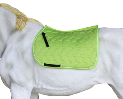 Horse English Quilted Contoured All-Purpose Trail Saddle Pad 72TS41 - color: Lime Green