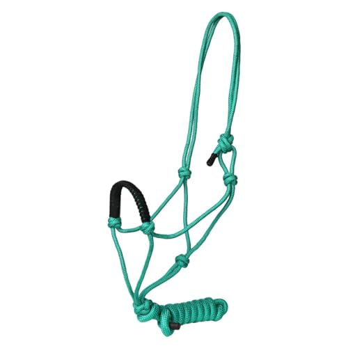 TuffRider Rugged Rope Halter Braided Noseband with Matching Lead - color: Green