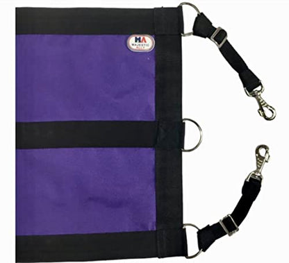 Majestic Ally 1200D 29"x19" Horse Stall Guard with Replaceable and Adjustable Length Straps and Replaceable Hardware (Purple Black) - color: Purple black