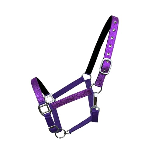 Neoprene Lined Nylon Adjustable Halter w/Glitter Overlay - color: Purple