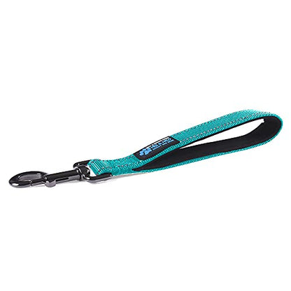 Max and Neo Short Traffic Leash 10" - We Donate One for One a Dog Rescue for Every Leash Sold (Teal) - color: TEAL