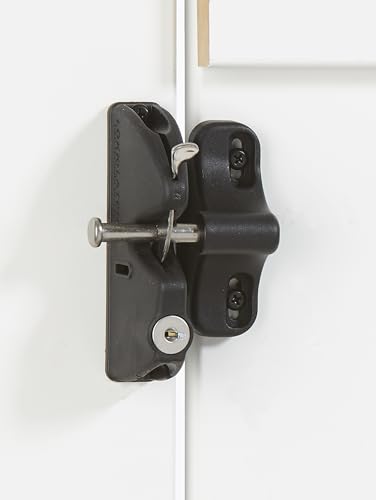 National Hardware LokkLatch Keyed Gate Latch, Polymer, Adjustable, Black | Key-Lockable Latch with Stainless Steel Components, 4-9/16 in Gap Range, Fits Wood, Metal and Vinyl Gates
