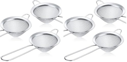 3 Pieces Cocktail Strainer Bar Strainer Fine Mesh Tea Strainer, 3.3 in (Pack of 2) - size: 3.3 Inches (Pack of 2)