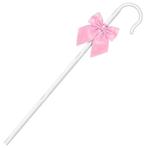 Shepherd Staff and Bow Tie Hook Canes with Bowtie for Women Halloween Party Cosplay - style: Style 2