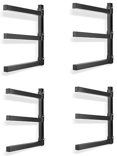 Ultrawall Wall Mount Wood Organizer and Lumber Storage Rack with 3-Level | Garage Metal Wood Storage Rack for Indoor & Outdoor Use, Black 4 Pack - style: Black-4 PACK