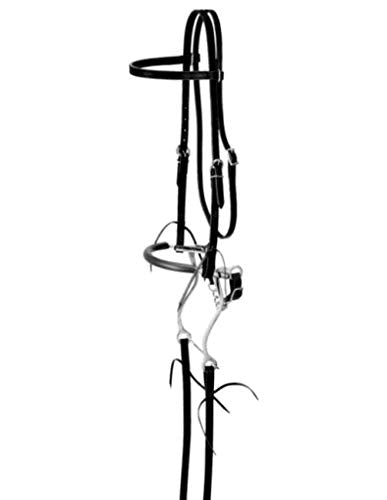 Tough 1 King Series Browband Bridle with Hackamore - color: Black