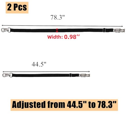 Cididu 2 Pack Cross Ties for Horse, Nylon Trailer Tie with Strong Panic Snap and Bull Snap, Heavy Duty Adjustable from 44.5" to 78.3" Hanging Strap for Water Buckets and Outdoor Feeders