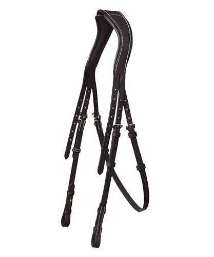 English Horse Bridle with Anatomic Crank Noseband & Detachable Flash | Vegetable Tanned Leather Jumping Bridle, Ergonomic Pressure Relief Crownpiece | Reins Included | Black, Brown - color: Havana, size: Over/Warm Blood Size