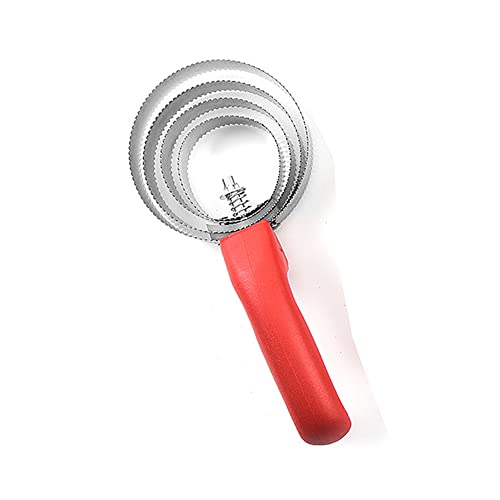 Curry Comb Stainless Steel Reversible Spring Horse Brush Scraper with Soft Rubber Grip Handle, 4Rings