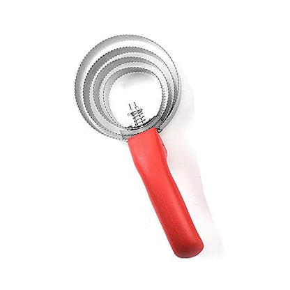 Curry Comb Stainless Steel Reversible Spring Horse Brush Scraper with Soft Rubber Grip Handle, 4Rings